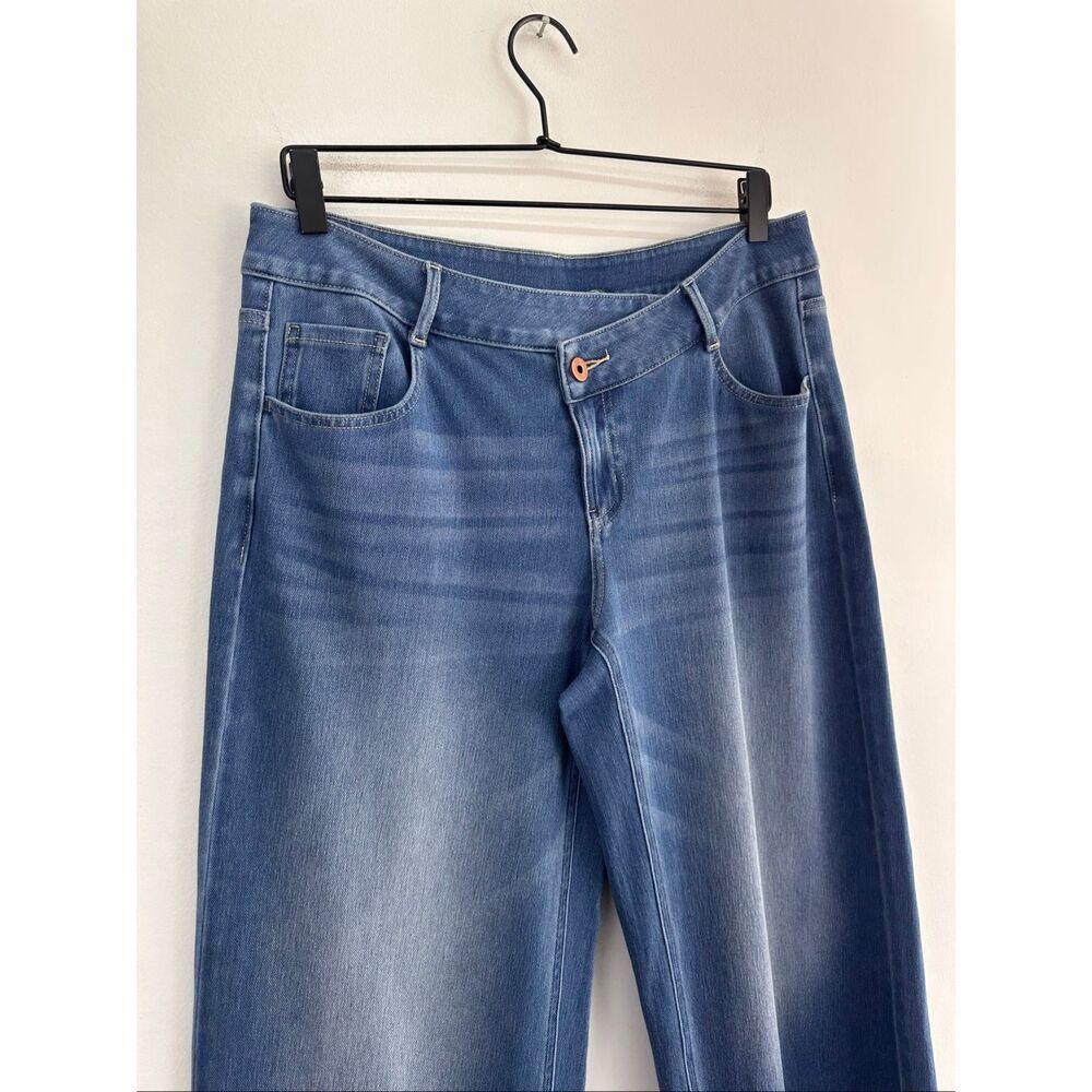 Halara Women’s Flex™ Asymmetric Low Rise Zipper Pockets Baggy Wide Leg Washed Ca - Picture 8 of 12